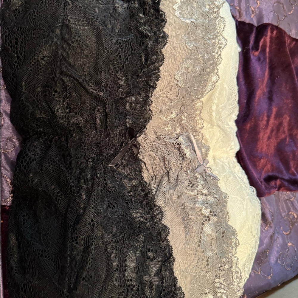 Elegant Lace Bralette Set - Black, Gray, and White. Keeps straps from showing. - Picture 3 of 5